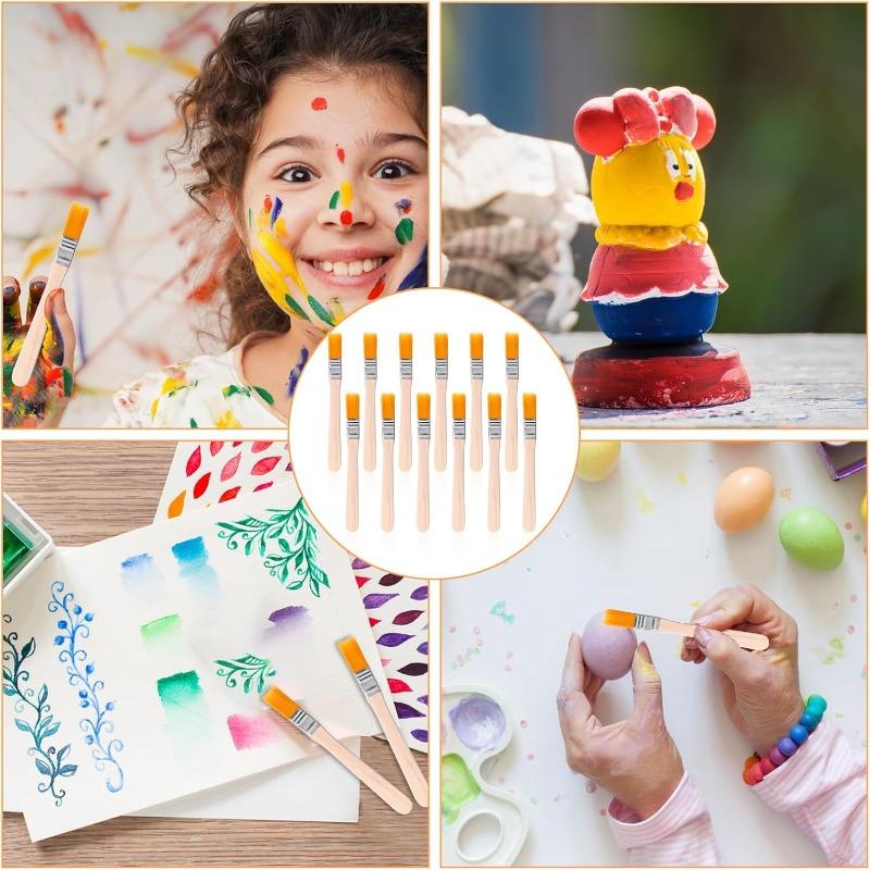 100/10pcs Wooden Handle Nylon Bristle Paint Brush for Oil Painting Watercolor Drawing Dusting Cleaning Brushes Tools Supplies
