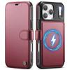 Magnetic Wallet Case for iPhone 17 16 15 14 13 12 Pro Max, PU Leather Flip Cover, RFID Card Holder, Stand, Slim Shockproof Case