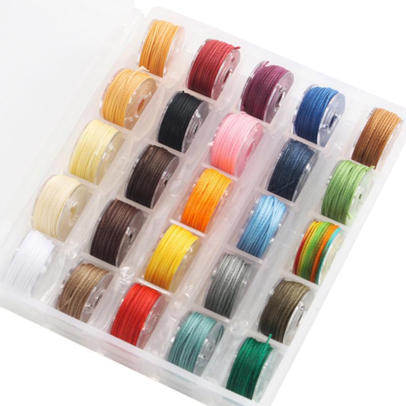 Set of 25 Colored Round Waxed Cords (130g) for Sewing, Beading & Weaving - 0.45/0.55/0.65mm