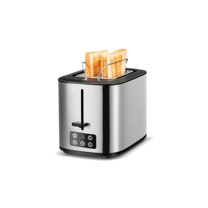 LINSAR Grille pain - 3 fonctions - 6 niveaux de droage - plateau ramasse-miettes coulissant - 820W - Inox