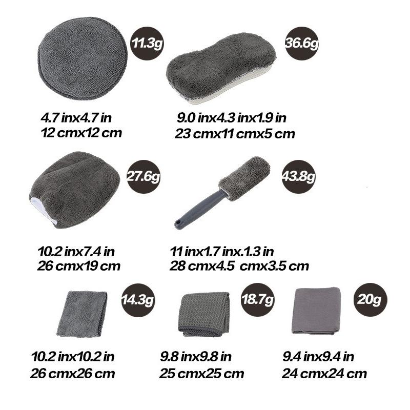 9 Stuks Auto Wassen Schoonmaak Kits Microvezel Handdoeken Blush Spons Wasghandschoen Polijst Verzorging Applicator Pads Auto Wassen Accessoires
