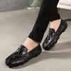 Spring, summer and autumn Doudou shoes large size octopus casual lazy shoes crocodile pattern leather shoes
