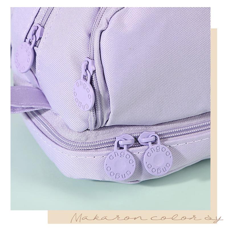 Double-Layer Stain-Resistant Pencil Case: Large-Capacity, Solid-Color Storage Bag for Students