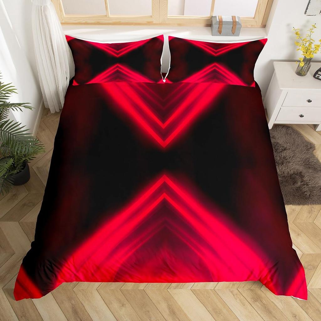 Triangles Duvet Cover For Teens Adults Lightweight Quilt Cover With 2 Pillowcase Colorful Abstract Geometric Pattern Bedding Set
