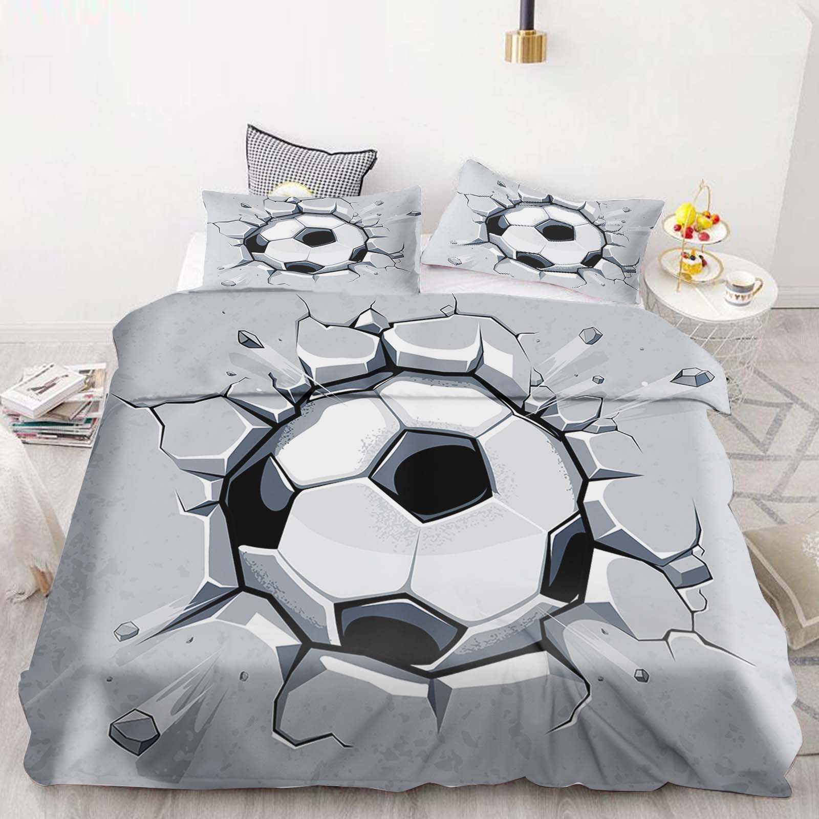 

Футбольный комплект пододеяльника Одеяло Постельное белье 3D Детский постельный комплект 3 предмета 1 Пододеяльник Кинг-сайз 140X210CM