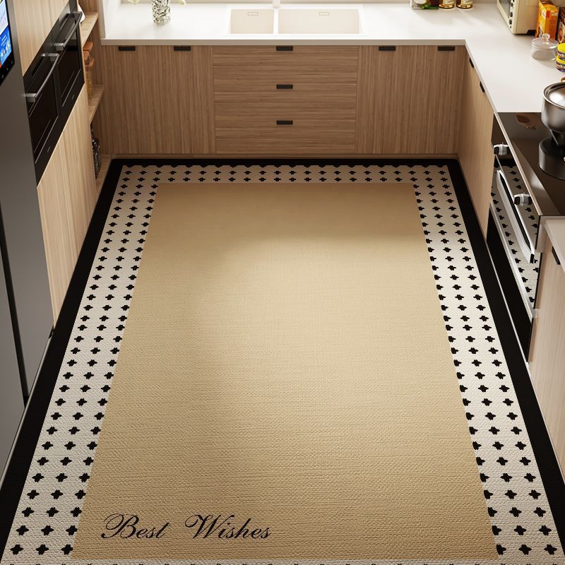 Pvc Scrubbable Leave-In Kitchen Floor Mat Non-Slip, Oil-Proof And Waterproof Household Floor Mat Foyer Entry Anti-Dirty Leather Carpet