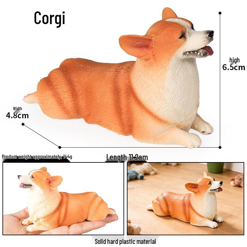Realistic Corgi Puppy Heart Model: Cute Animal Toy & Desktop Ornament