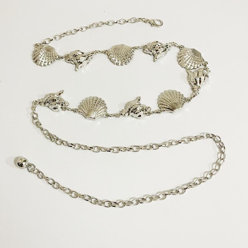 European and American cross-border women's waist decoration metal shell snail waist chain fashionable versatile dress decoration