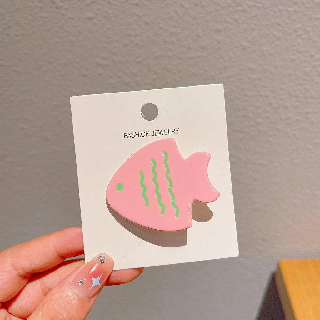 Sweet Cute Candy Color Fish Hair Side Clips Female Broken Hair Duckbill Clip Children Do Not Hurt The Side Forehead Bangs Clip