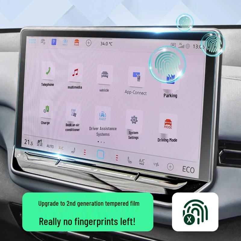 Volkswagen ID4X CROZZ Tempered Glass Screen Protector & Central Control Film for Interior Decoration