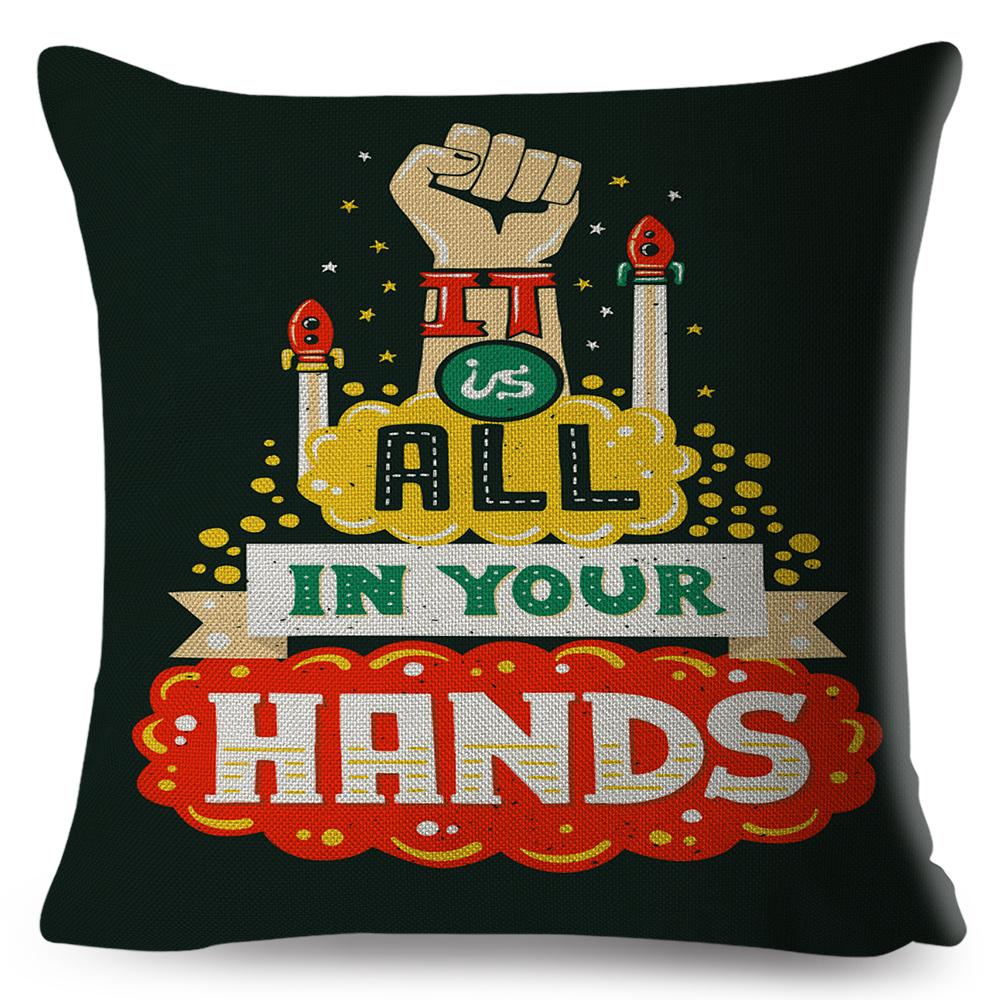 Motivational Quote Cushion Cover Inspirational Lettering Design Decorative Pillow Case Living Room Bedroom Sofa Home Decor