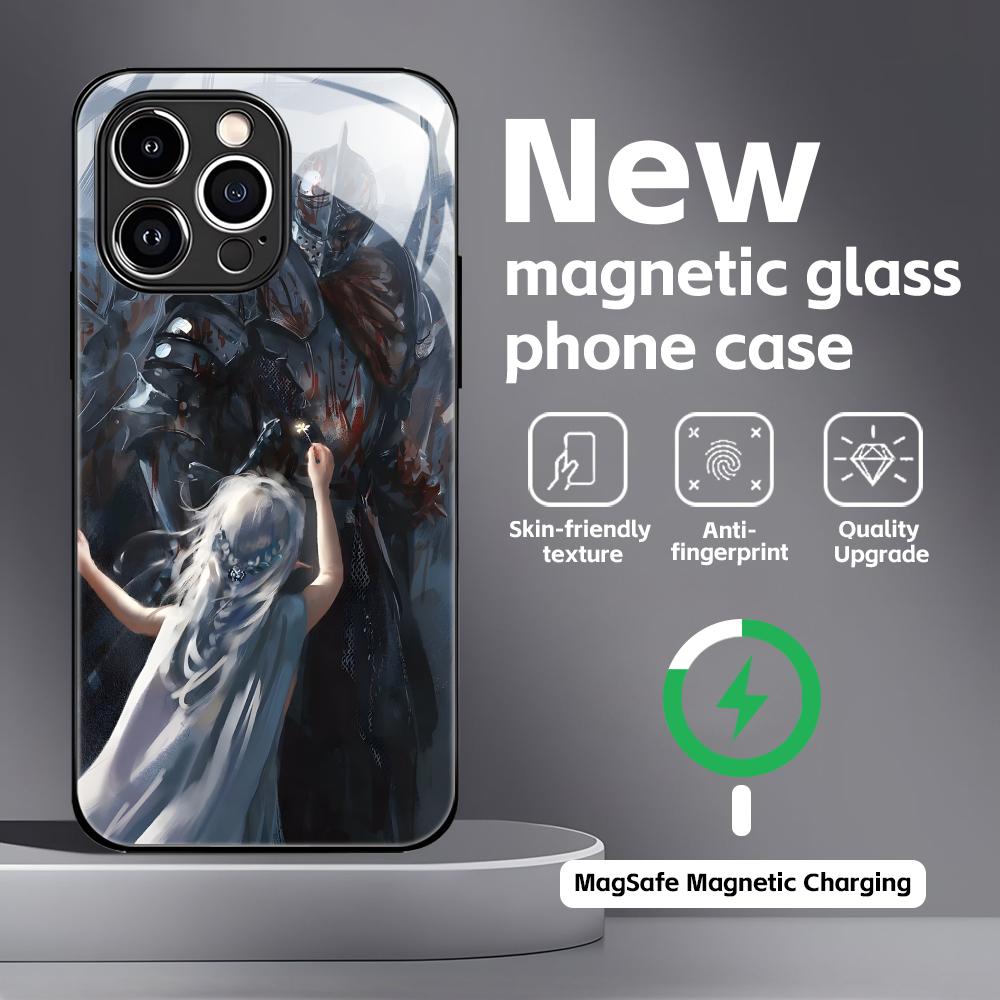 

Ghostblade wlop Phone Case For iPhone17 16 15 14 13 12 11 X XR XS 8 Plus Mini Pro Max Glass Magnetic Case iPhone 13 Pro