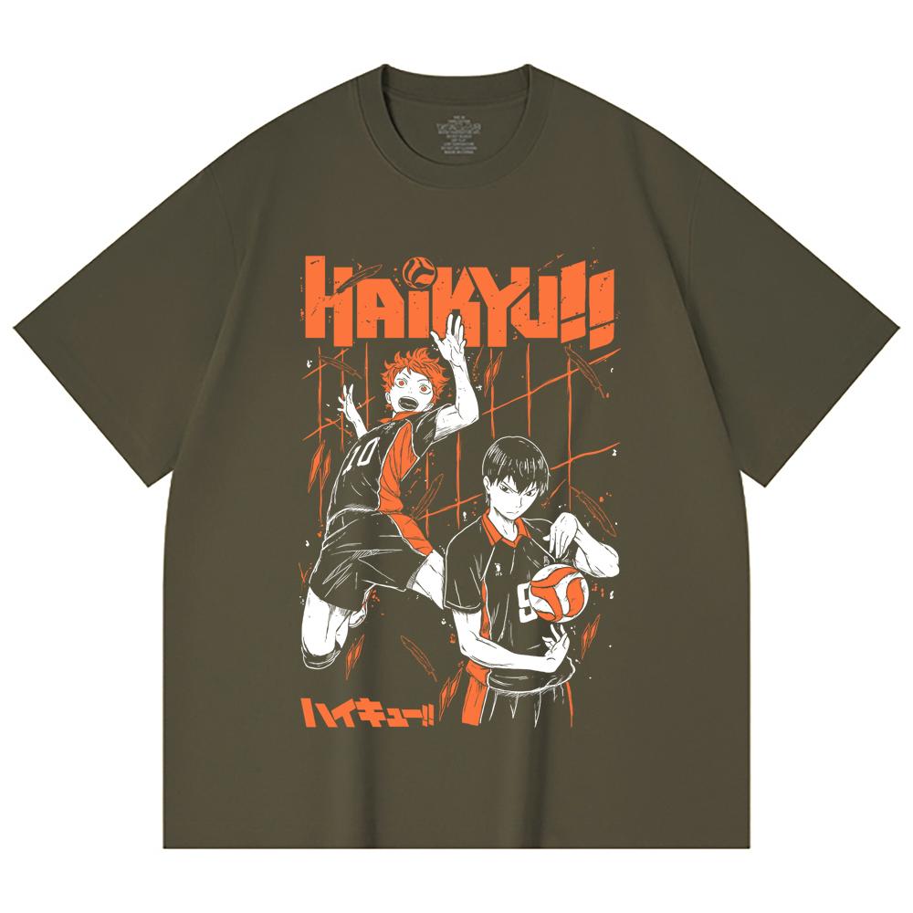 230 Gsm 100% Cotton Haikyu V2 Hinata x Tobio Print Unisex Heavy Cotton T Shirt