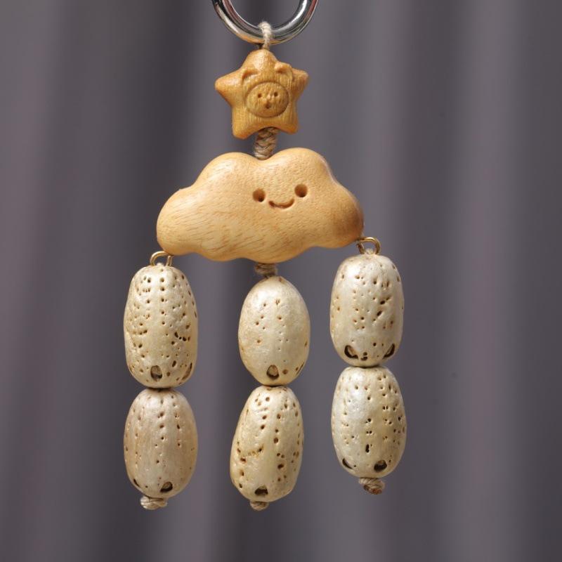 Golden Sandalwood Cute Star Gourd Car Pendant for Peace