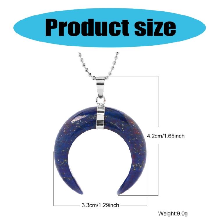 Stylish Crescents Moon Pendant Necklace Elegant Natural Stone Half Moon Necklace Unique Neckchain Charm for Daily Wear