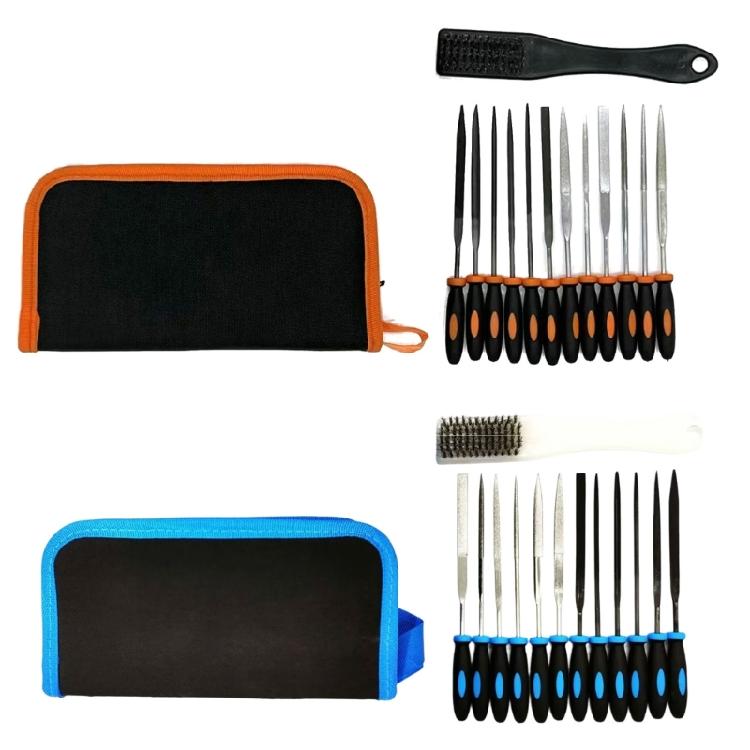 13Piece Sturdy Steel File Collection with Cleaning Brush Functional Shaping Tool for Professional and DIY Use