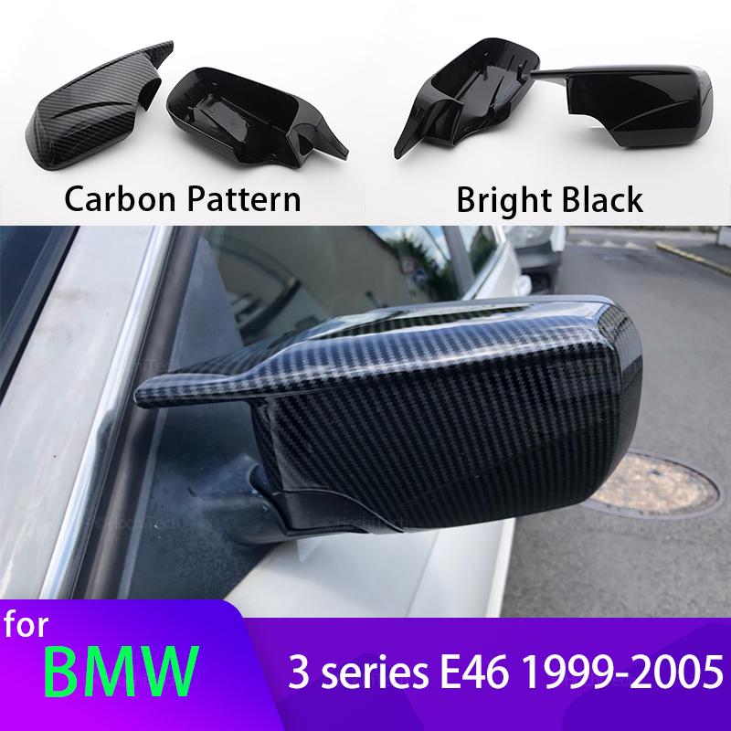 

2x черные крышки бокового зеркала заднего вида из углеродного волокна для BMW E46 318i 318d 320d 320i 323i 325i 328i 330d 330i 330xi