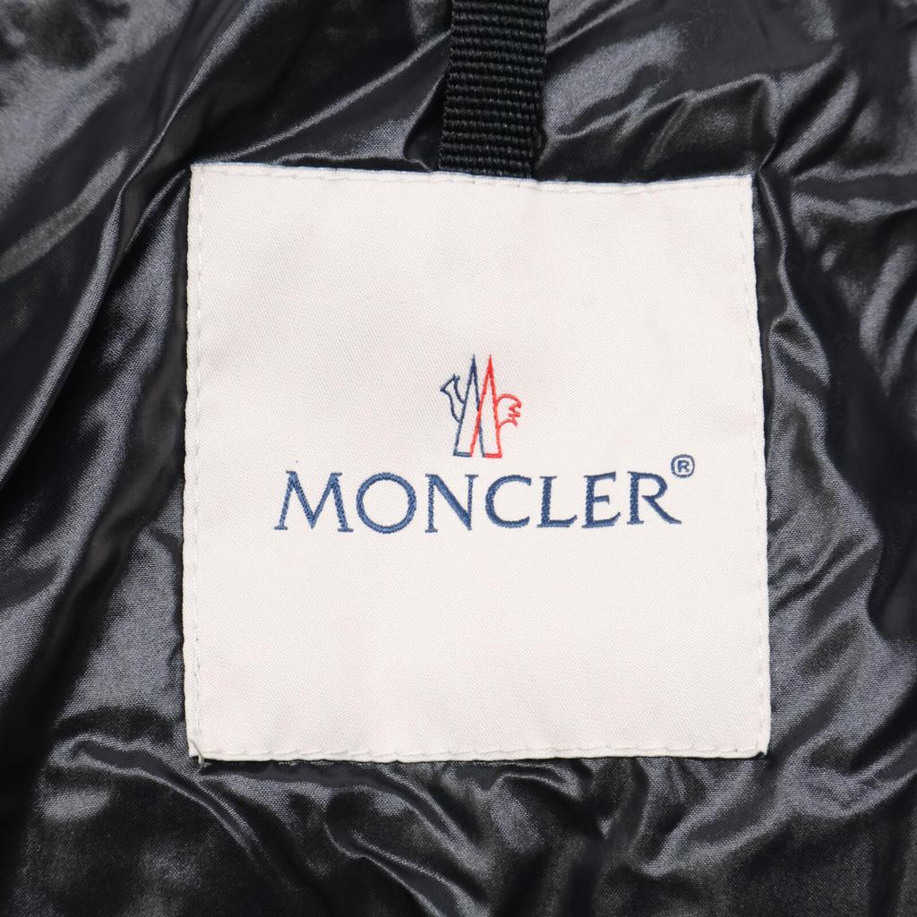 Moncler [Guter Zustand/Modell 2020] MONTCLA Moncra Innenlogo Bestickte Linie Kapuzen-Daunenjacke 0 schwarzGebraucht