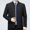 High-end Mulberry Silk Jacket Men's Spring and Autumn Stand-up Collar Zipper Jacket Business Casual Dad Wear Middle-aged Men's Top