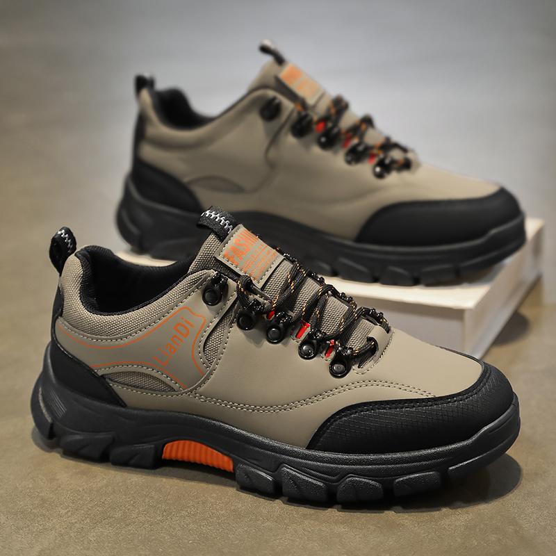 New Men's Sports Hiking Shoes 2025 Men's Anti Slip Training Shoes Leather Outdoor Oversized 48 Autumn Hiking and Jogging Shoes