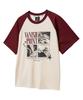 MOZMOZ Vanishing Point Raglan Graphic Short Sleeve T-Shirt Burgundy