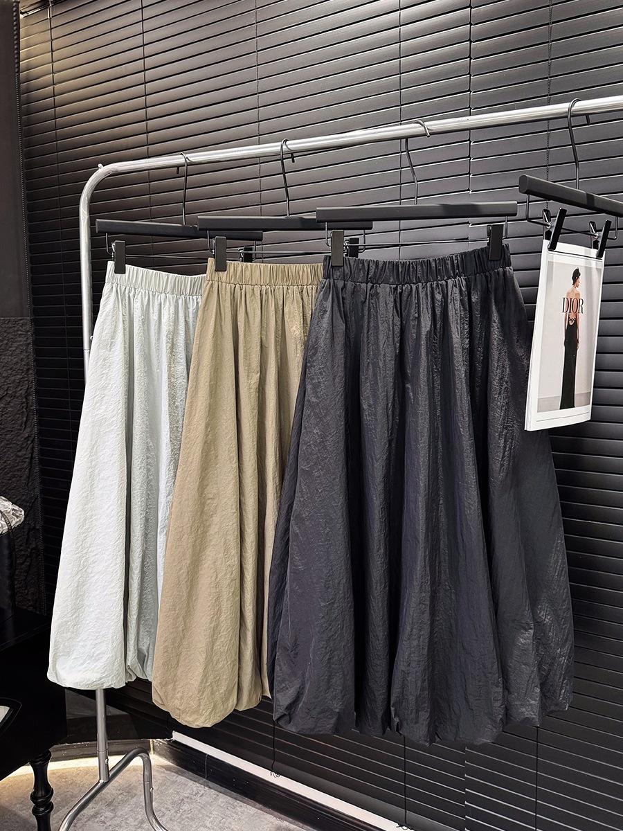 

Retro slim medium and long skirt women s spring and summer new high-waisted versatile A-shaped skirt umbrella skirt bud skirt lantern skirt One Size