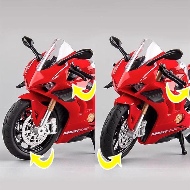 1/12 Ducati Panigale V4S Model Alloy Motorcycle Diecast Computer Desktop Ornaments Trendy Display Gift for Friend Kids Toys