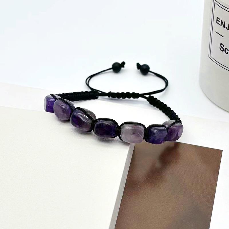 European & American Natural Tiger Eye Stone Beaded Adjustable Woven Bracelet