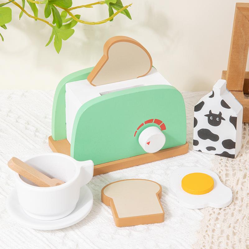 Wooden Kitchen Pretend Play Set Montessori Simulation Plates Dishes Accessories Playset Toy for Toddlers Gifts Ages 3+
