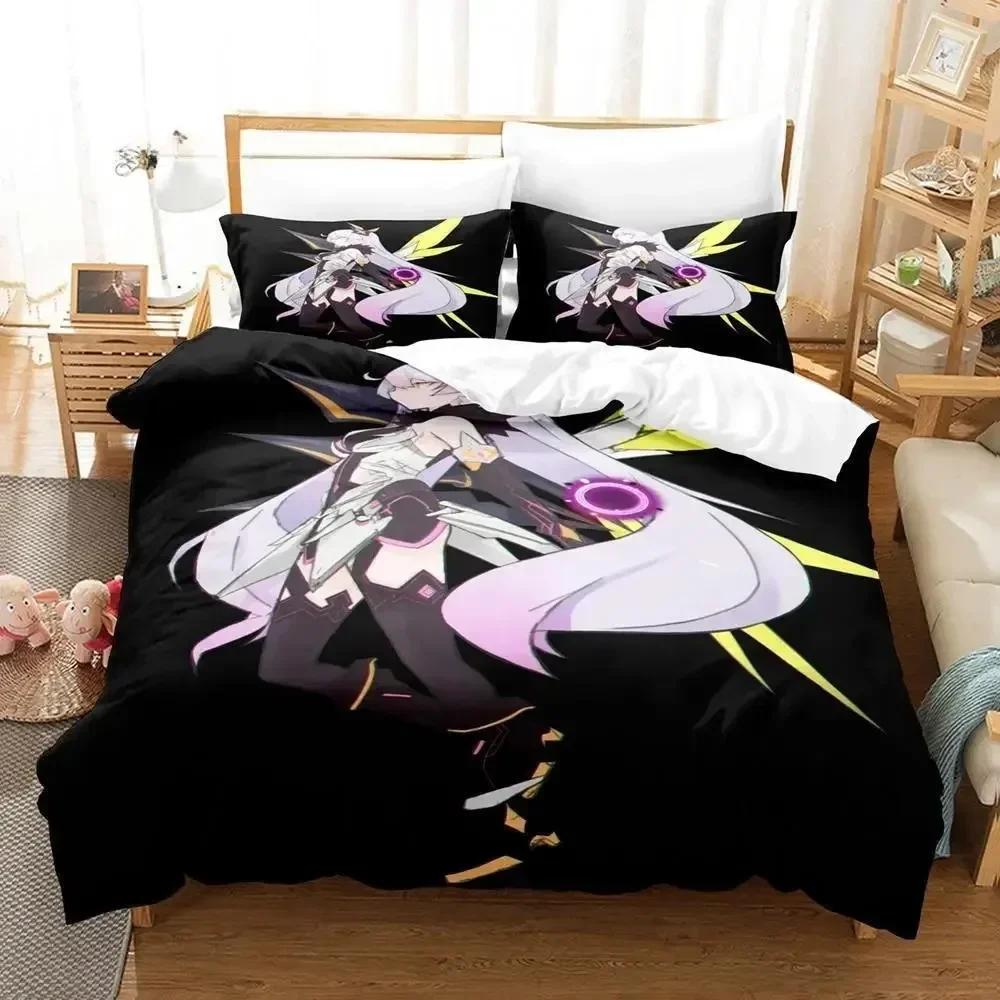 

Comforter Honkai Impact 3 Bedding Set Single Twin Full Queen King Size Bed Set Aldult Kid Bedroom S 3D Print Kawaii Anime Comforter (quilt)-EU Single(135*200cm)3pcs