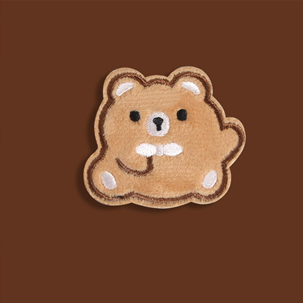 Cartoon Bear Down Jacket Fabric Patch Self Adhesive Badge Sticker Clothing Accessories
