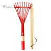 Kids Rake with Hardwood Handle Vibrant Color Head Lightweight Child Size Garden Lawn Rake for Leaves Children Garden Tool Gift