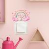 Cartoon Couple Rabbit Rainbow Bedroom Living Room Switch Background Beautification Wall Stickers