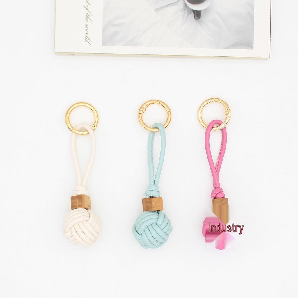 Korean Style PU Leather Hand-woven Ball Bag Pendant & Phone Charm - Autumn/Winter Collection