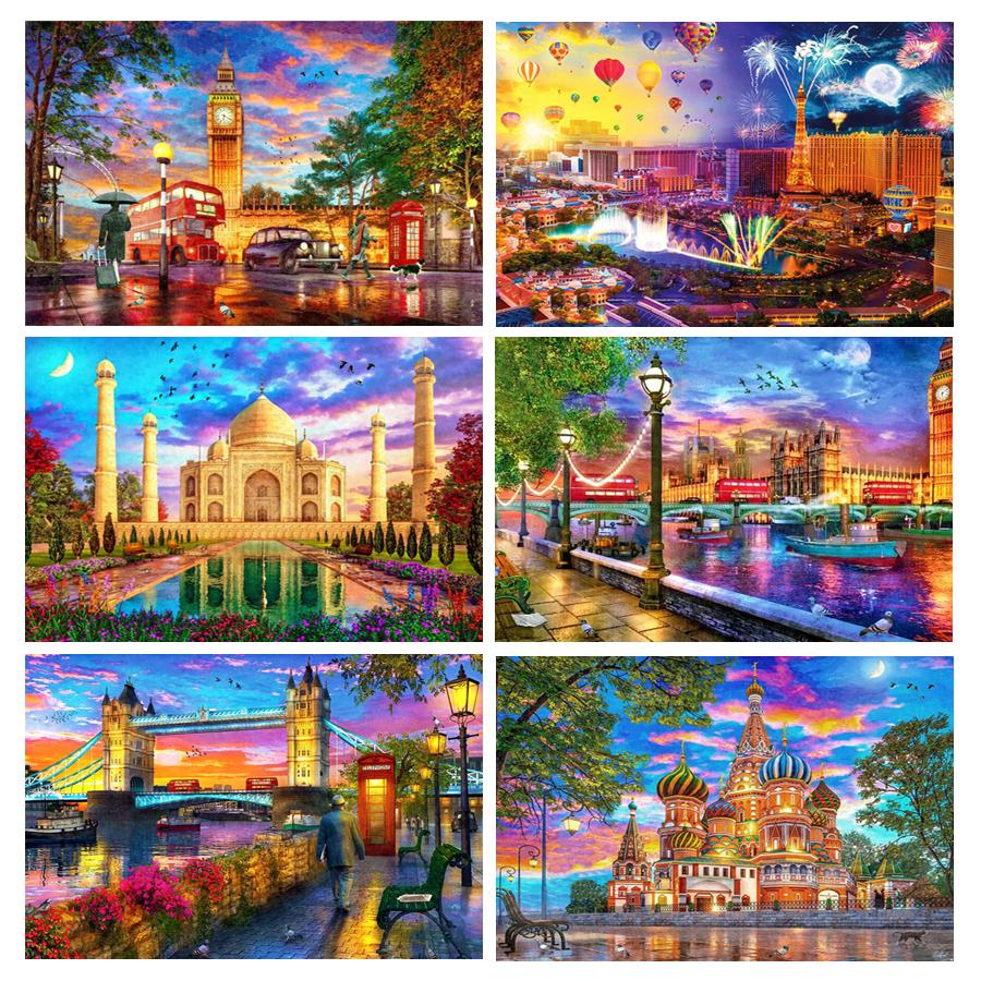 

Diy 5D Алмазная картина Распродажа Городское здание Пейзаж Полный квадратный круглый дрель Стразы Вышивка Картина Мозаика Наборы для вышивки крестом Настенный декор AA4652