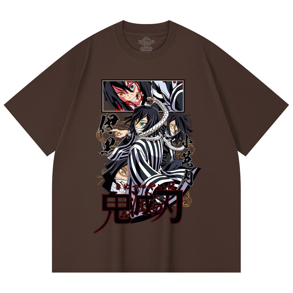 230 Gsm 100% Cotton Demon Slayer V95 Iguro Print Unisex Heavy Cotton T Shirt