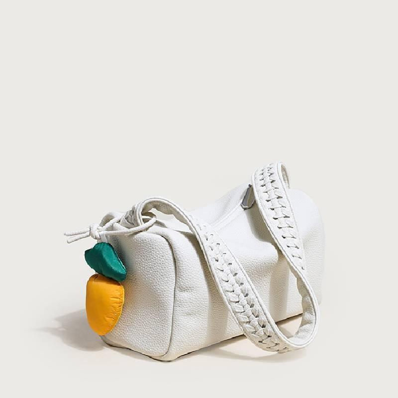 2024 New Fashionable Soft Large Pu Shoulder Bag With Inner Pocket For Daily Use White