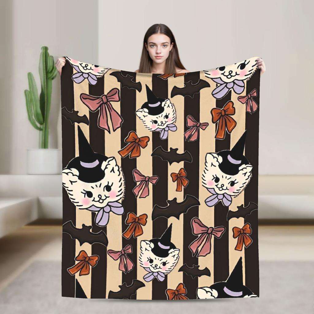 Halloween Theme Pattern  Flannel Blanket Spring  Super Soft Throw Blanket Home Decor Comfortable Bedspread Sofa Bed Cover