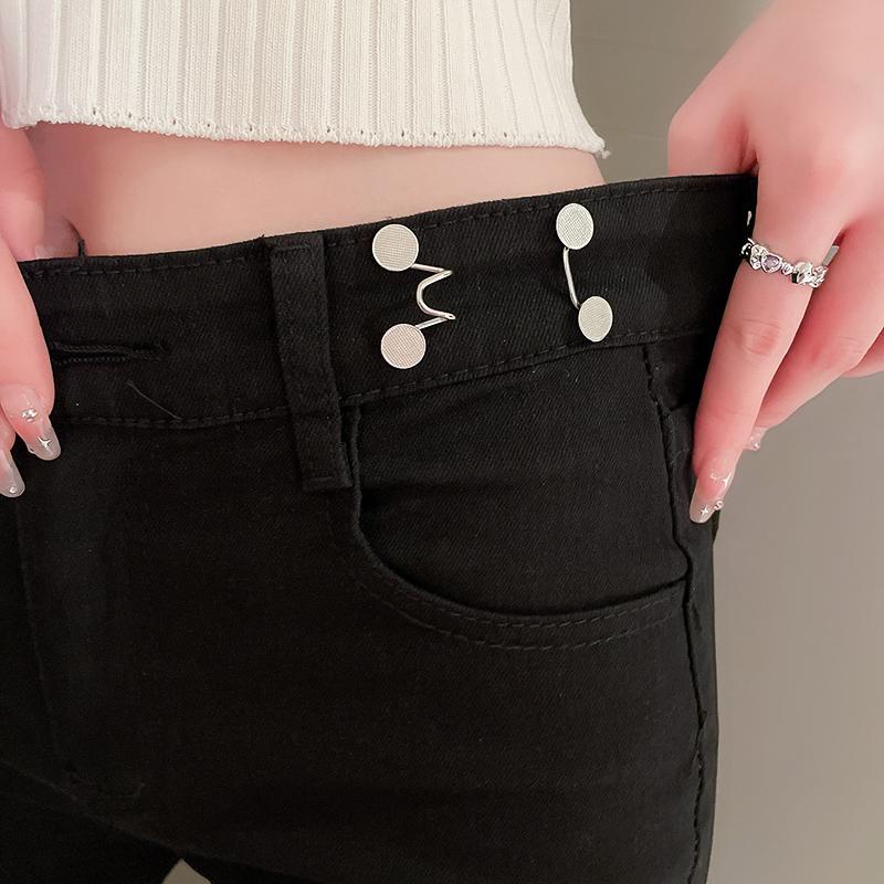 2 Stück Broschen zum Anziehen der Taille von Röcken, Hosen, Jeans, verstellbarer Taillenclip, Knopf, Perle, Damen-Brosche, Set zum Selbermachen, Kleidungszubehör