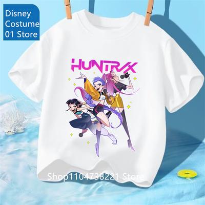 Saja Boys Tshirt Anime Kpop Demon Hunters Kids T-shirts Children's Clothing 2025 New Summer Casual Boys Girls Short Sleeve Tops