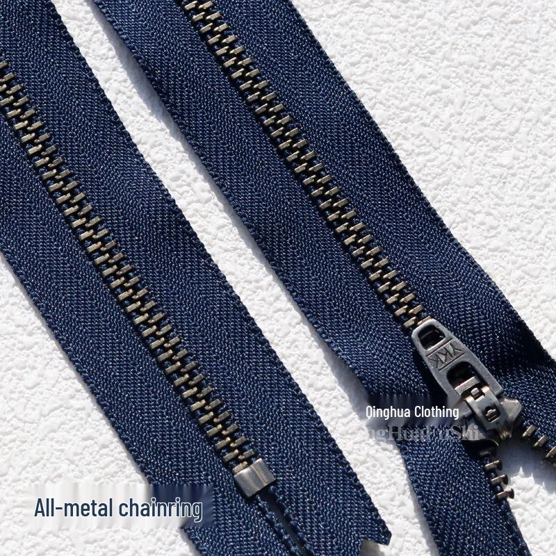 Copper Zipper Pull for Jeans, Dress Pants, and Bags - Antique Silver Style