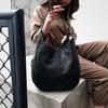 Vintage Solid Color Faux Leather Handbag Women Large Capacity Tote Shoulder Bag