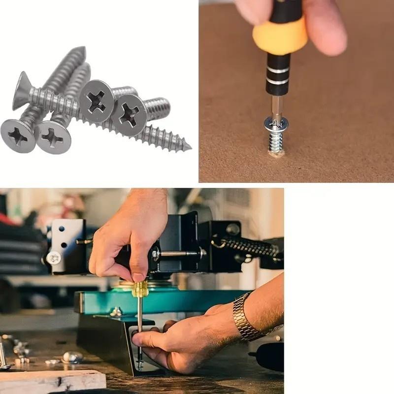 Self Tapping Wood Screw Set M2 Flat Head Metal 560Pcs