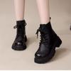 Autumn single boots Winter new short boots Cotton boots Fleece short boots Thick-soled Martin boots Women