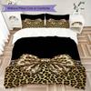 Leopard Print Bow Pattern Bedding uilt Set uilt Cover Pillowcase Home Decoration Birthday Gift (1 * duvet cover + 2 * pillowcase  without core)91