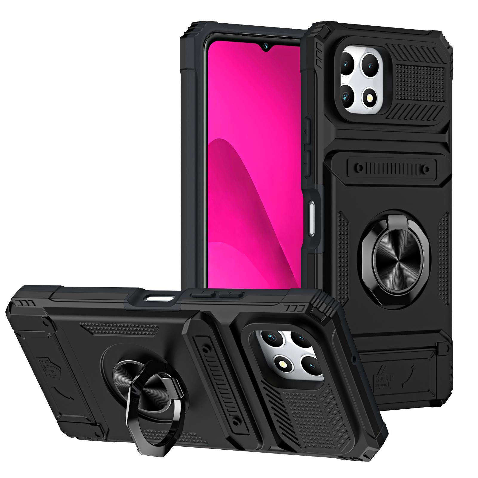 

Fit Revvl 7 Phone Card Phone Case,Tough Kickstand Shockproof Wallet Case with Card Holder for T-Mobile Revvl 7 Pro 5G PC TPU&T-Mobile REVVL 7 Pro