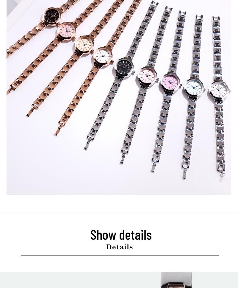 GEDI Exquisite Rhinestone Waterproof Alloy Bracelet Quartz Watch for Ladies