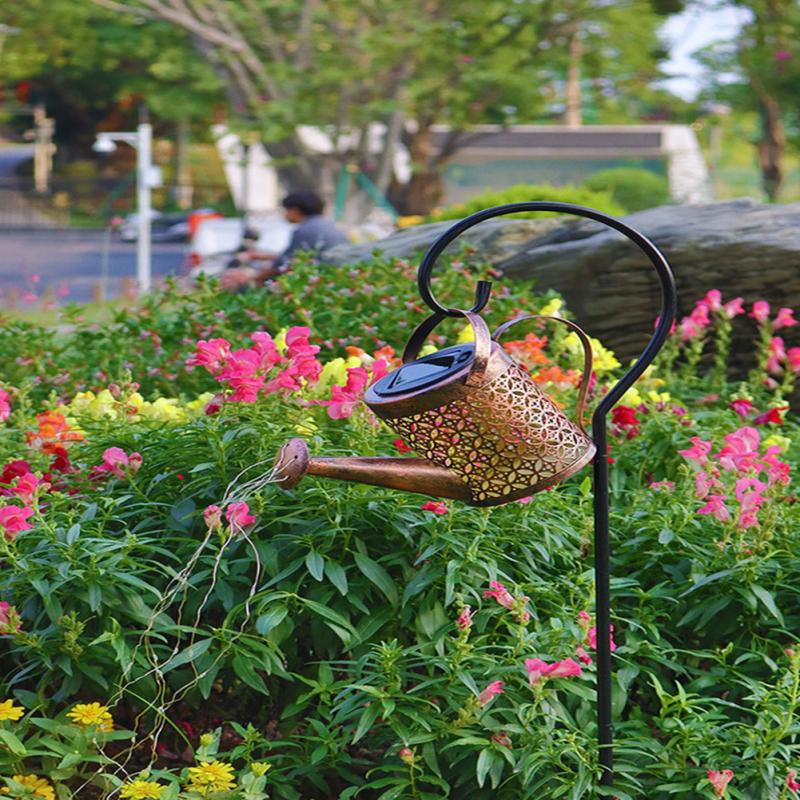 Metall-LED-Solar-Wasserfall-Gartenlicht, wasserdicht, rostfrei, automatisches Ein-/Ausschalten, Außendekoration