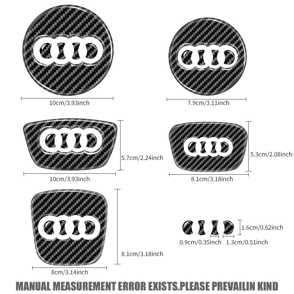 2026 Car Steering Wheel Carbon Fiber Emblem Covers Sticker For AQ3 A3 A6L A4L Q3 Q5 Q7 S3 Q2L Q5L A4 Auto Interior Decor Accessories