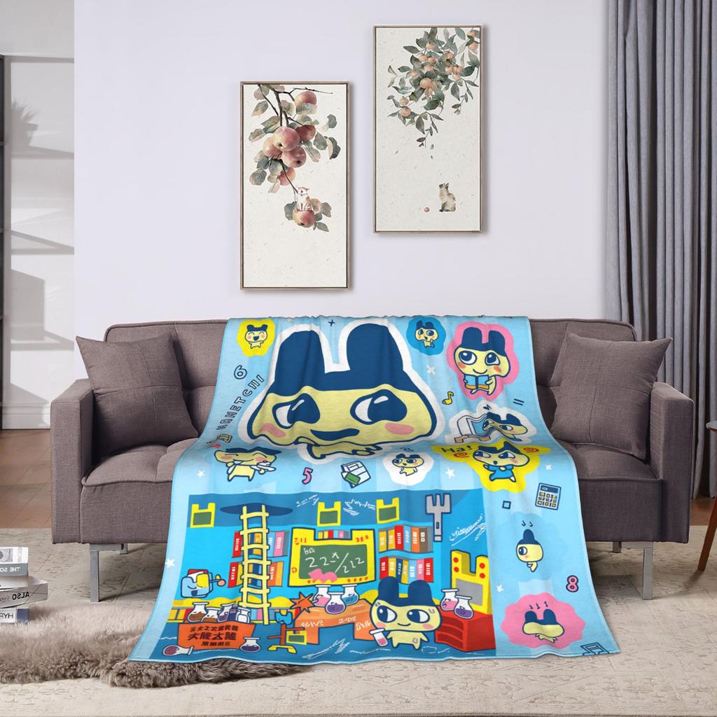 Kuchipatchis Mametchi Flannel Blankets Warm Throw Blanket for Bedroom Travel Novelty Bedspread Sofa Bed Cover